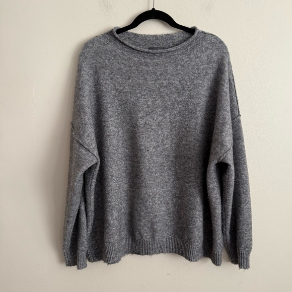 Nuuds Cozy Knit Mock Neck size L charcoal grey - Picture 5 of 14